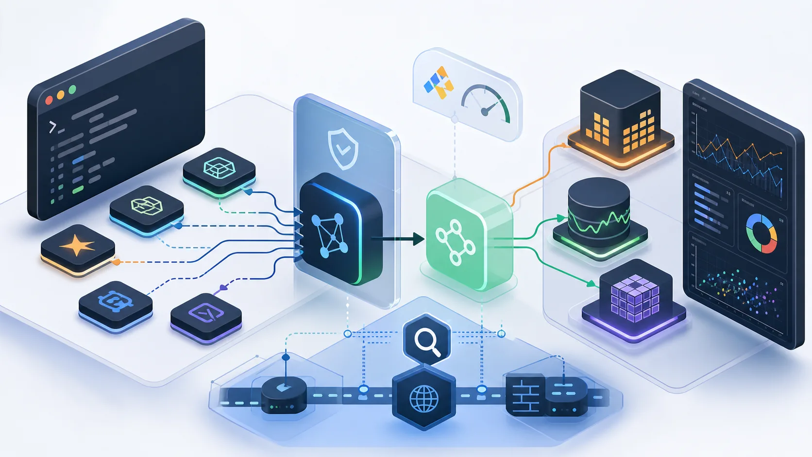 AI CLI wrapper와 telemetry 흐름을 표현한 관측 아키텍처 일러스트
